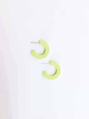 Classic Acrylic Small Hoops in Lime