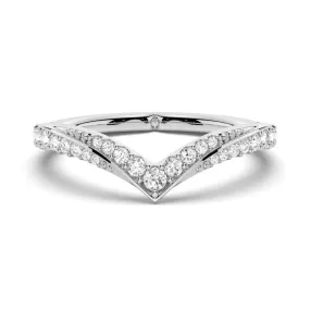 Classic Curved V Moissanite Wedding Band