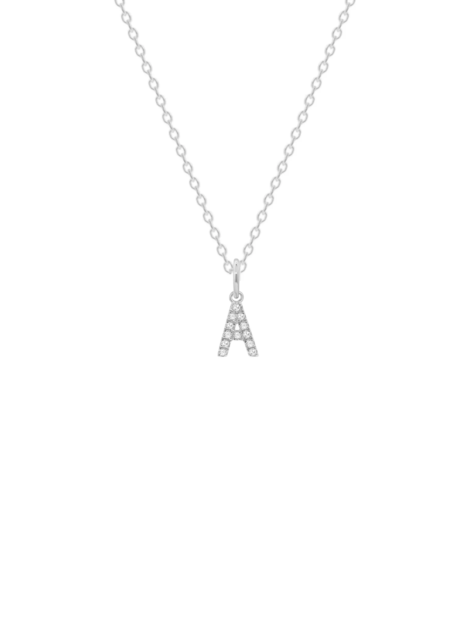 Classic Diamond Charm Initial Necklace 14K