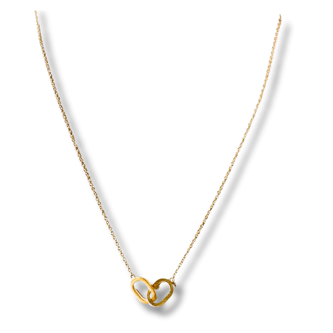 Classic gold double loop necklace