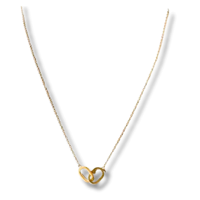 Classic gold double loop necklace