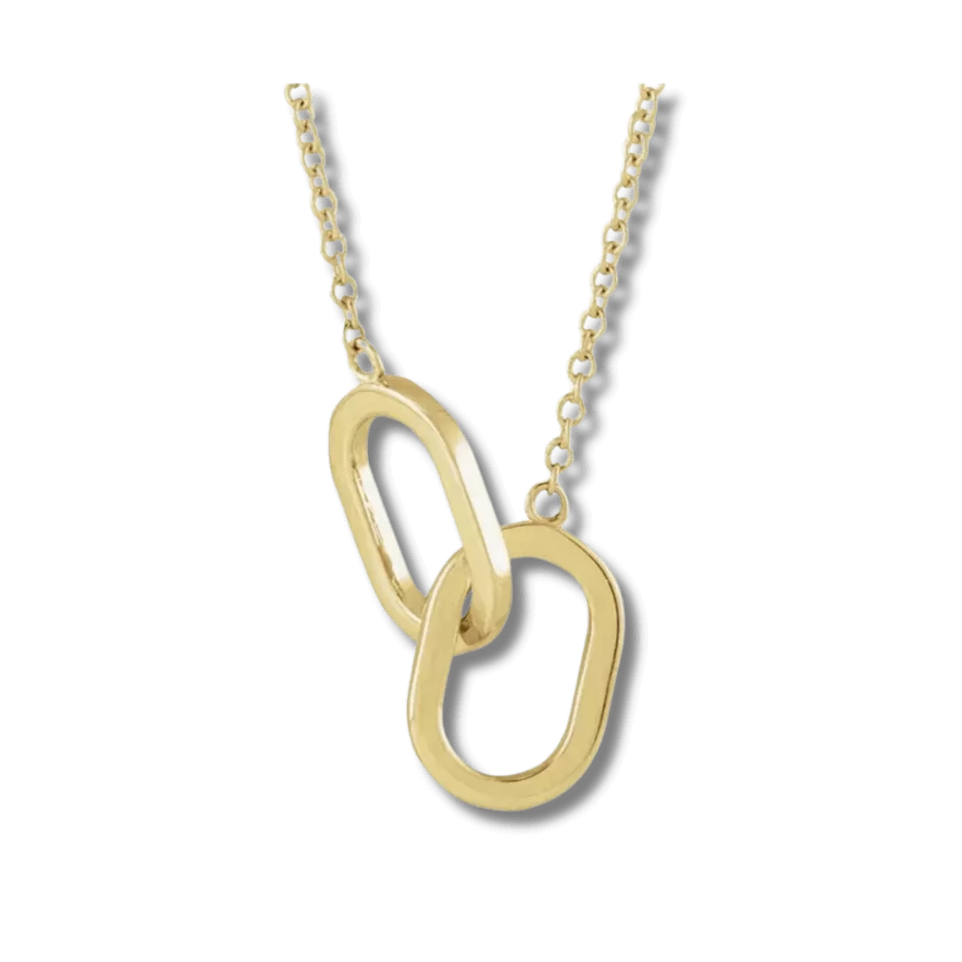 Classic gold double loop necklace