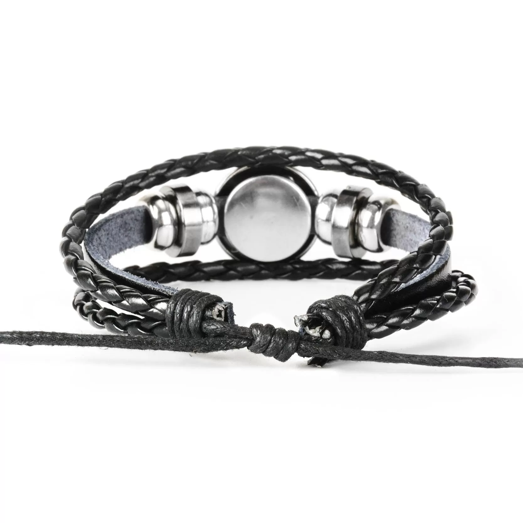 Constellation Zodiac Sign Braided Leather Bracelet