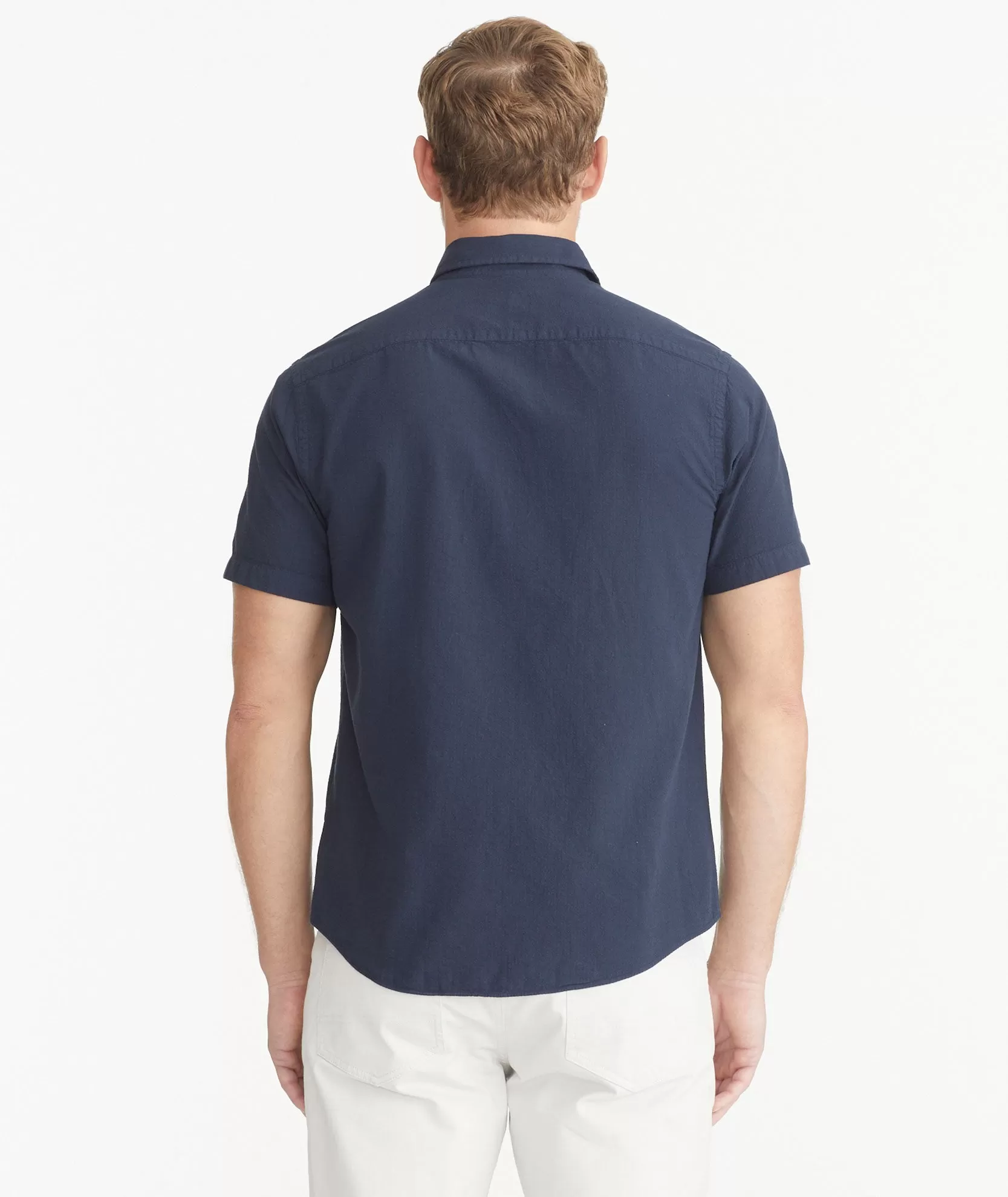 Cotton Seersucker Short-Sleeve Pavao Shirt