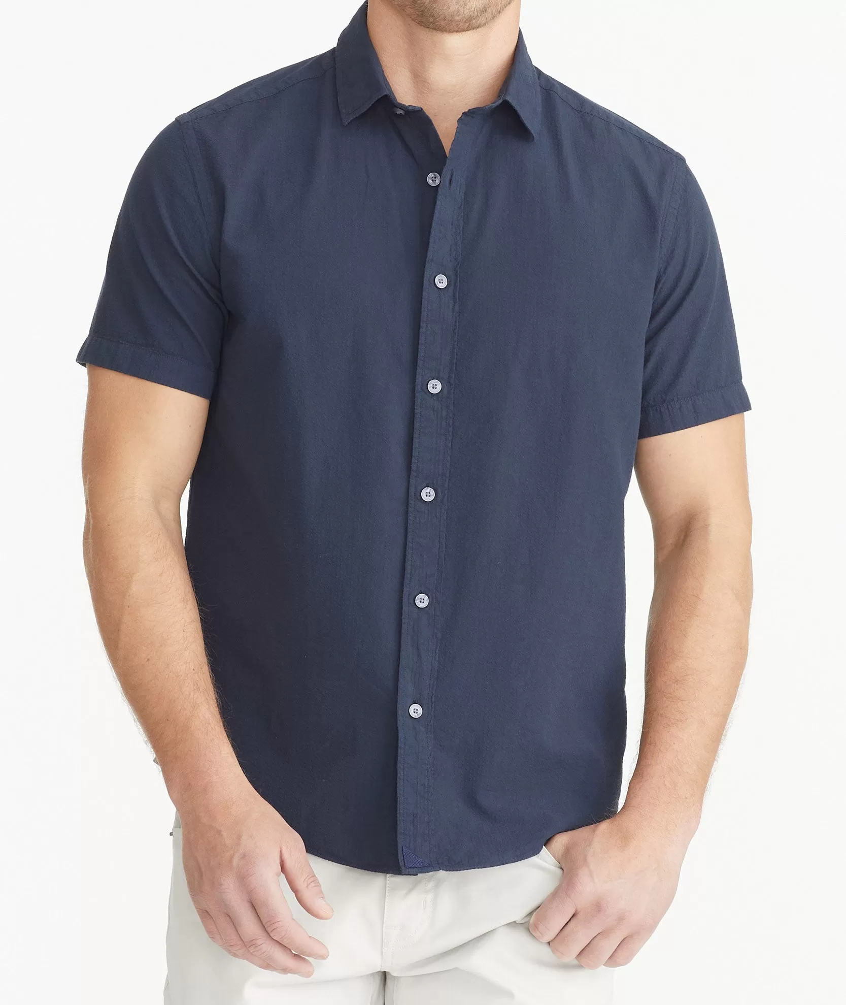 Cotton Seersucker Short-Sleeve Pavao Shirt