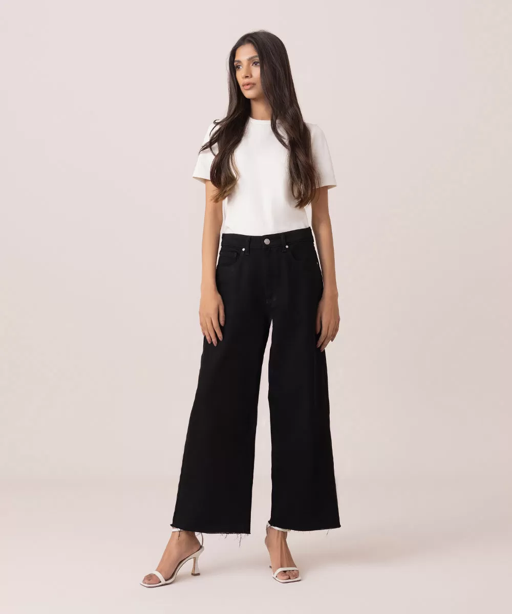 Cropped Wide Leg Jeans