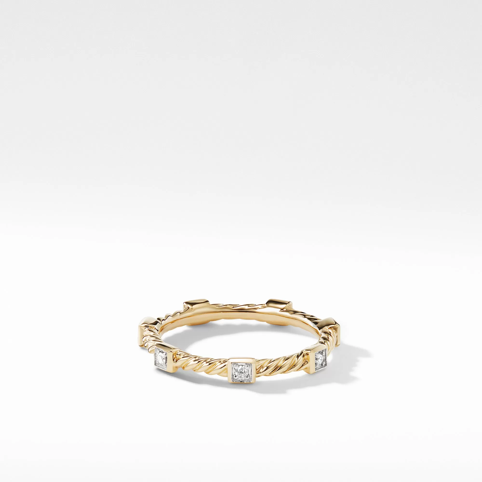 David Yurman Cable Collectibles Ring with Diamonds in 18K Gold