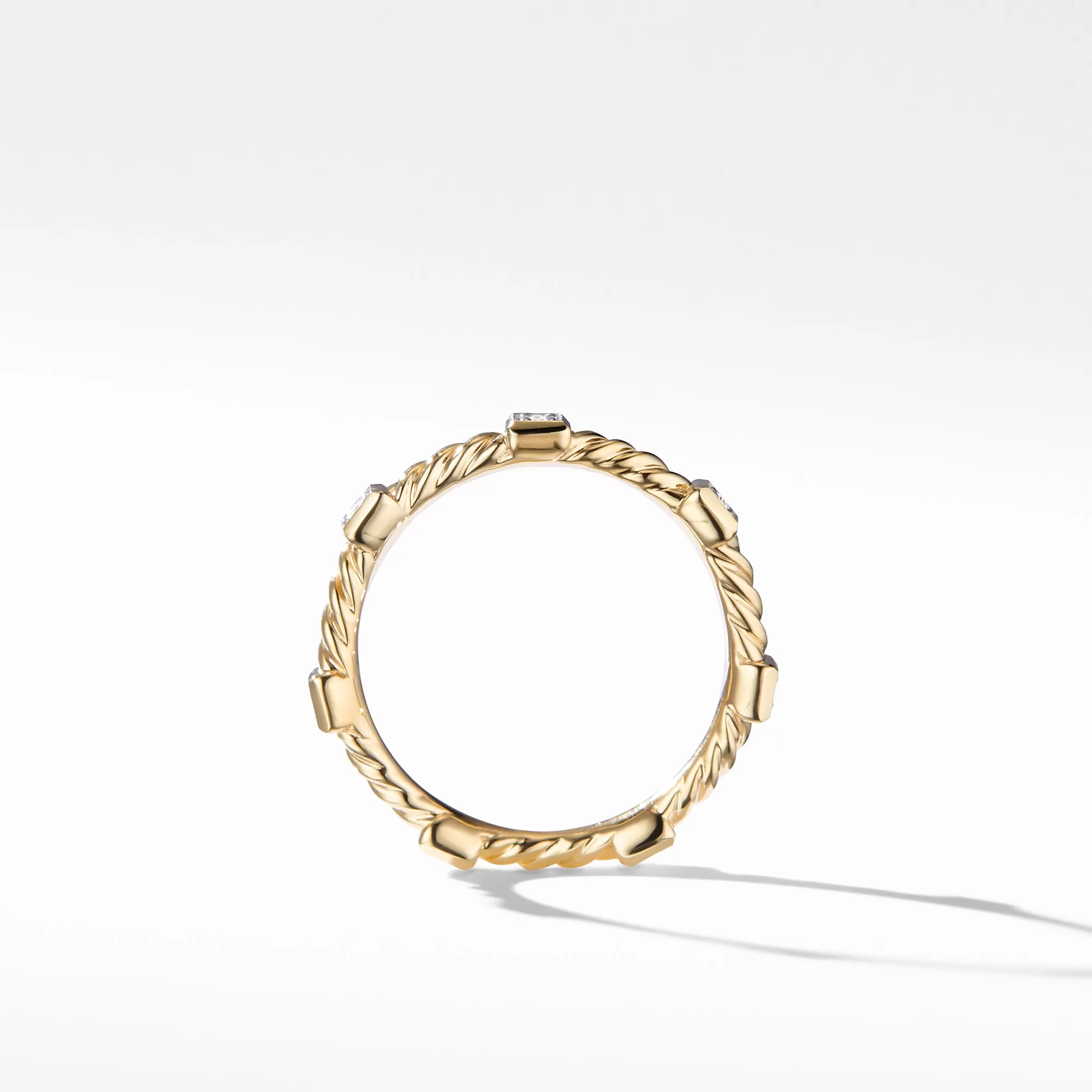 David Yurman Cable Collectibles Ring with Diamonds in 18K Gold