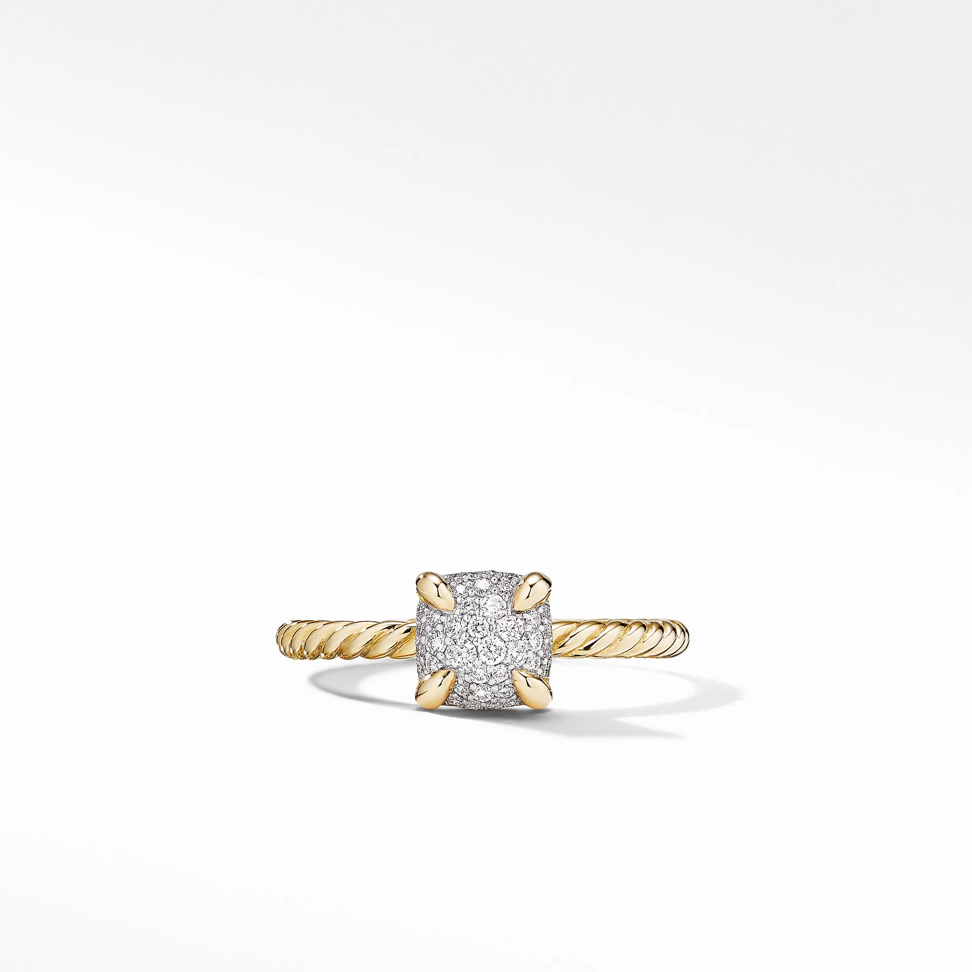 David Yurman Chatelaine Ring in 18K Yellow Gold with Full Pave Diamonds