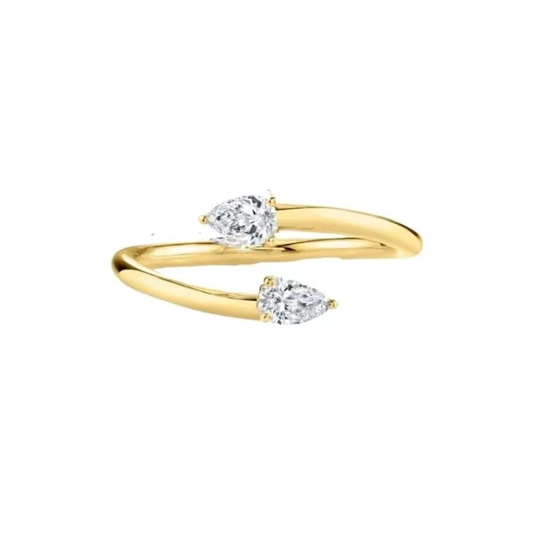 Double Diamond Pear Ring