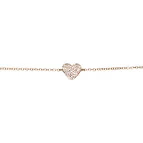 EF Collection - Diamond Heart Bracelet, Yellow Gold