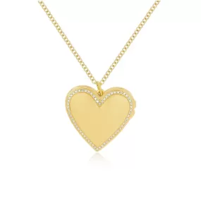 EF Collection - Diamond Heart Locket Necklace, Yellow Gold