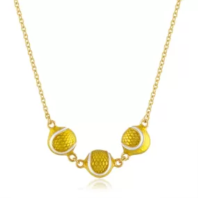 Enamel Three Tennis Ball Necklace