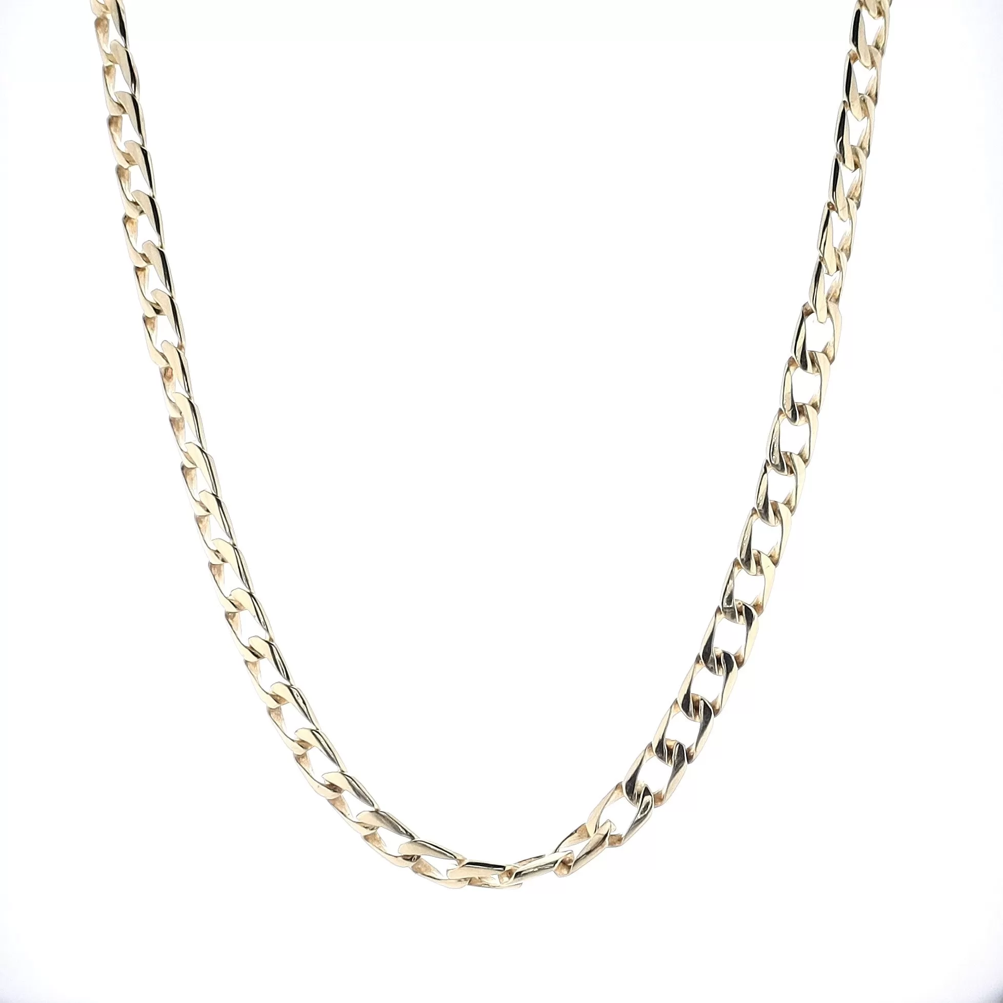 Estate 14k Yellow Gold 6.4mm 18 Rectangular Cuban Link Chain