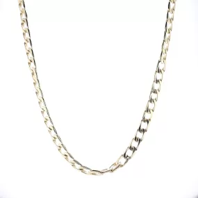 Estate 14k Yellow Gold 6.4mm 18 Rectangular Cuban Link Chain