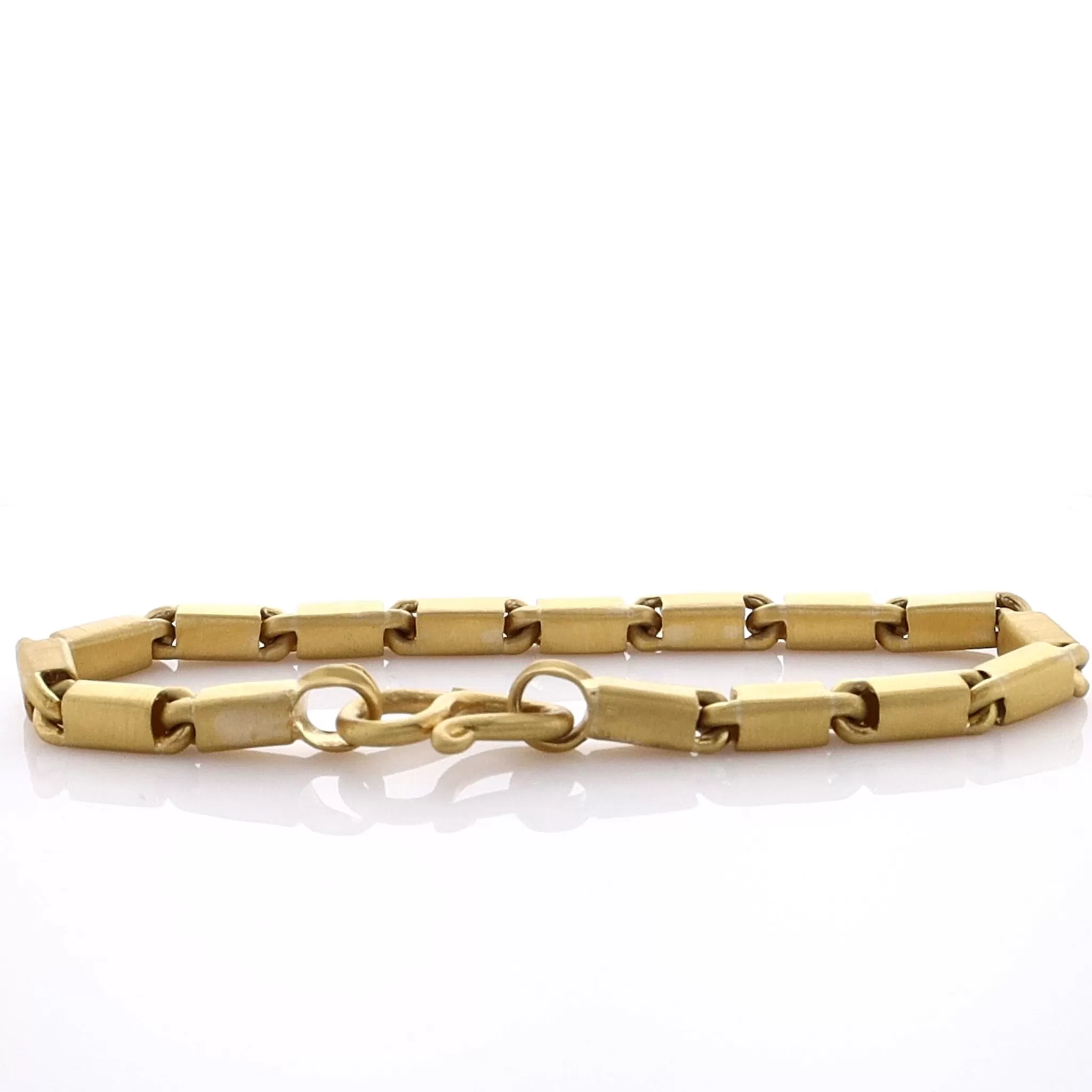 Estate 22k Yellow Gold Brushed Rectangular 8 Bar Bracelet