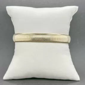 Estate Chimento 18K Y Gold Ribbed Flexible Bangle Bracelet