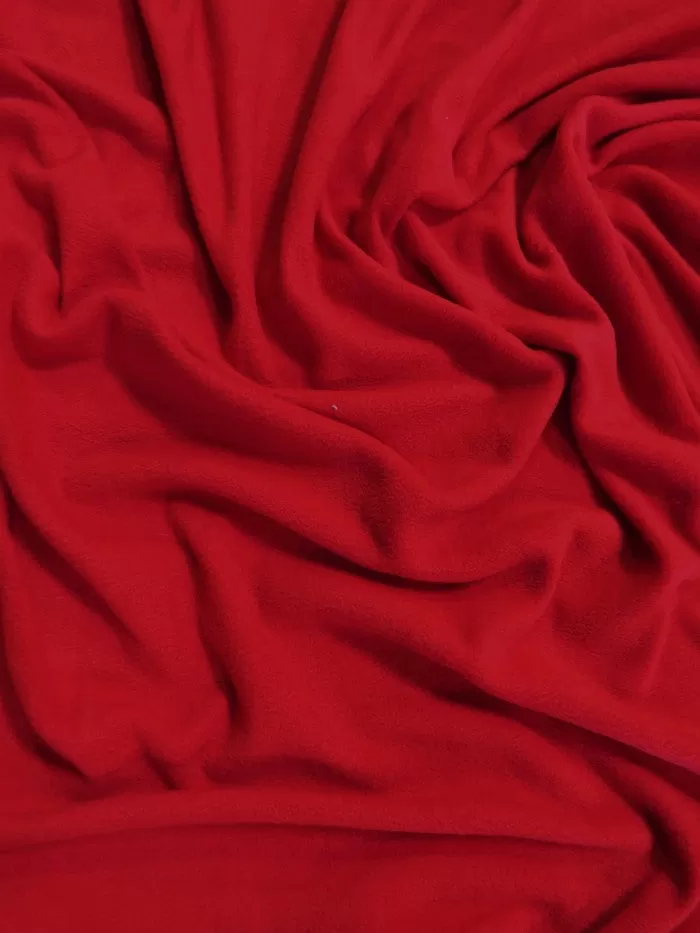 Fleece Fabric Solid / Red / 65 Yard Roll