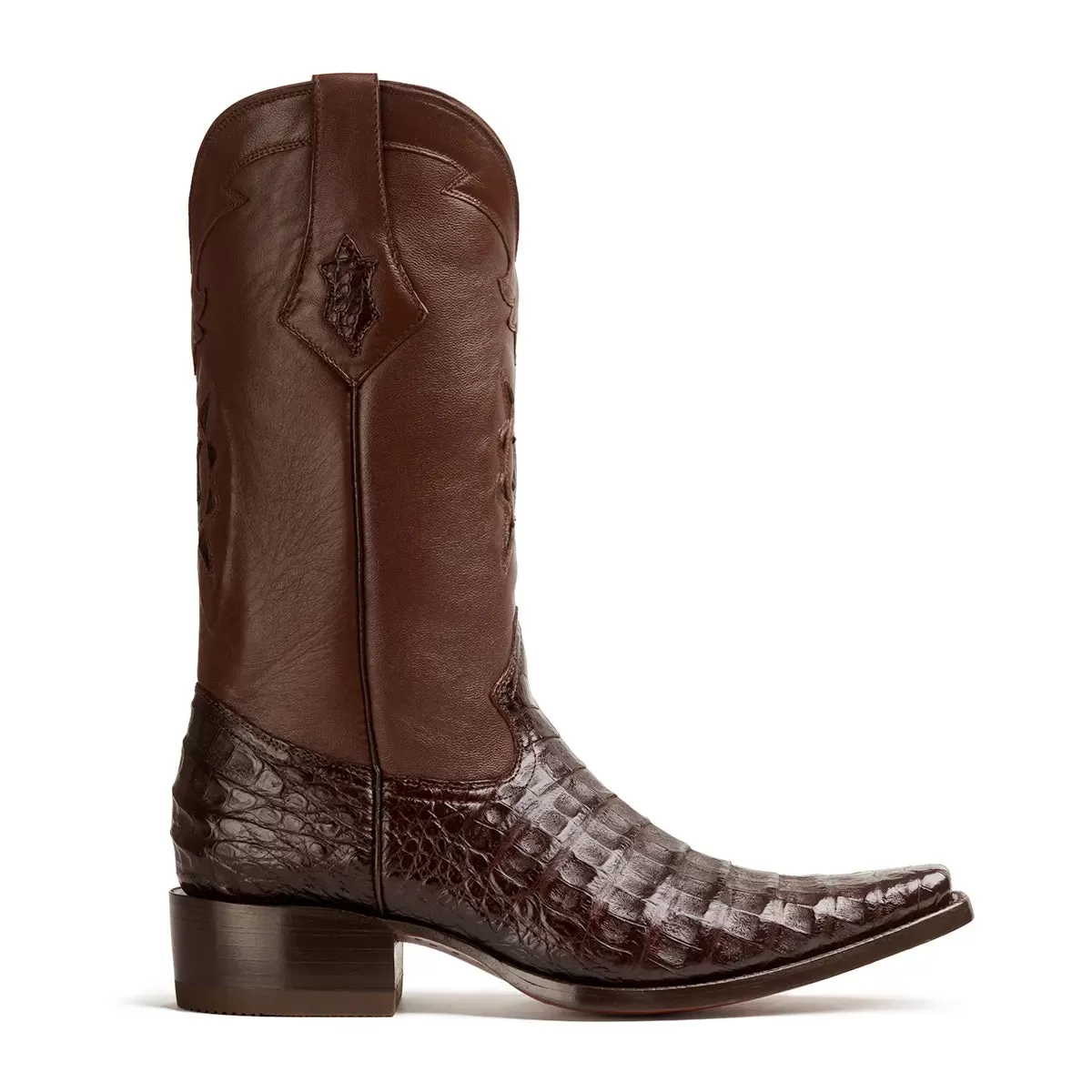 Gavel Men's Vicente Caiman Belly Cut Spanish Toe Boot - Brown