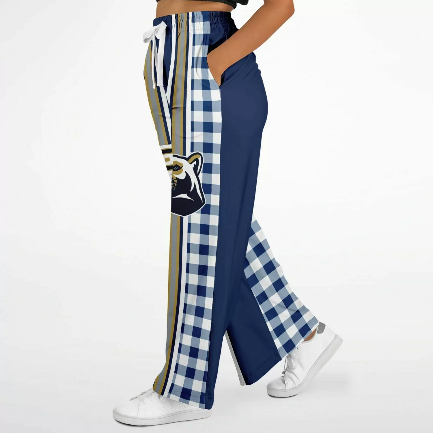 Gingham Style Gingham Plaid Eco-Poly Stretchy Phat Bellbottoms