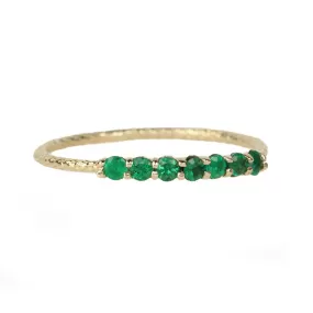 Gold Antique Waif Ring with Emeralds