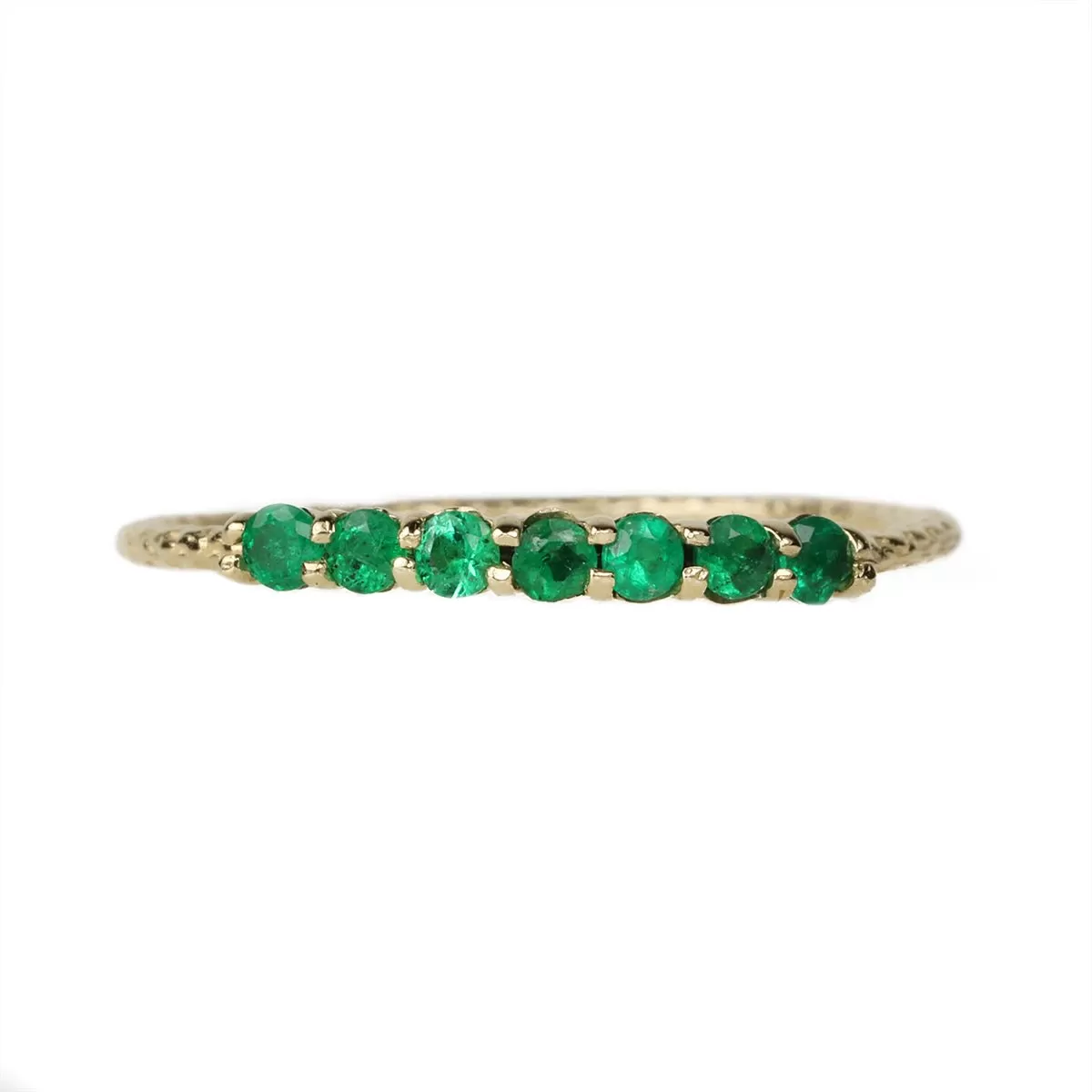 Gold Antique Waif Ring with Emeralds