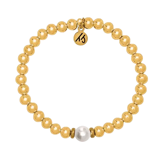 Gold Filled 18kt 6mm-White Pearl