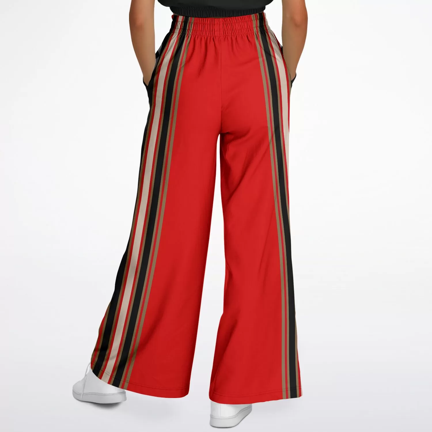 Gold Line Red Eco-Poly Stretchy Phat Bellbottoms