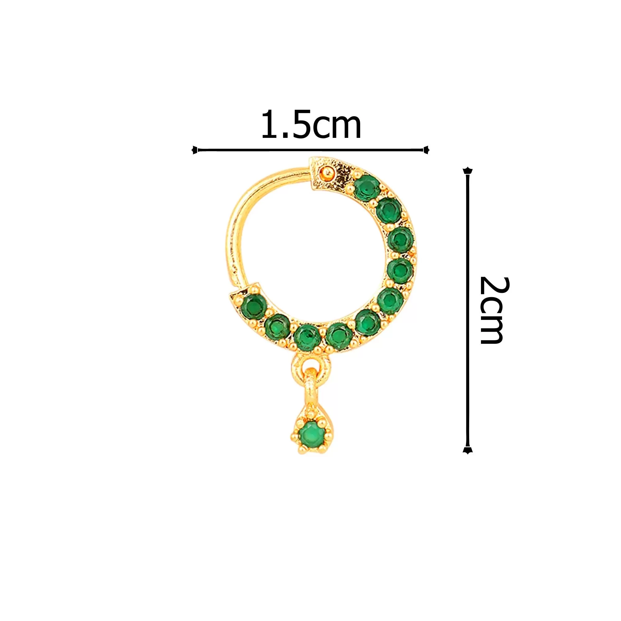 Green Gold Nose Pin