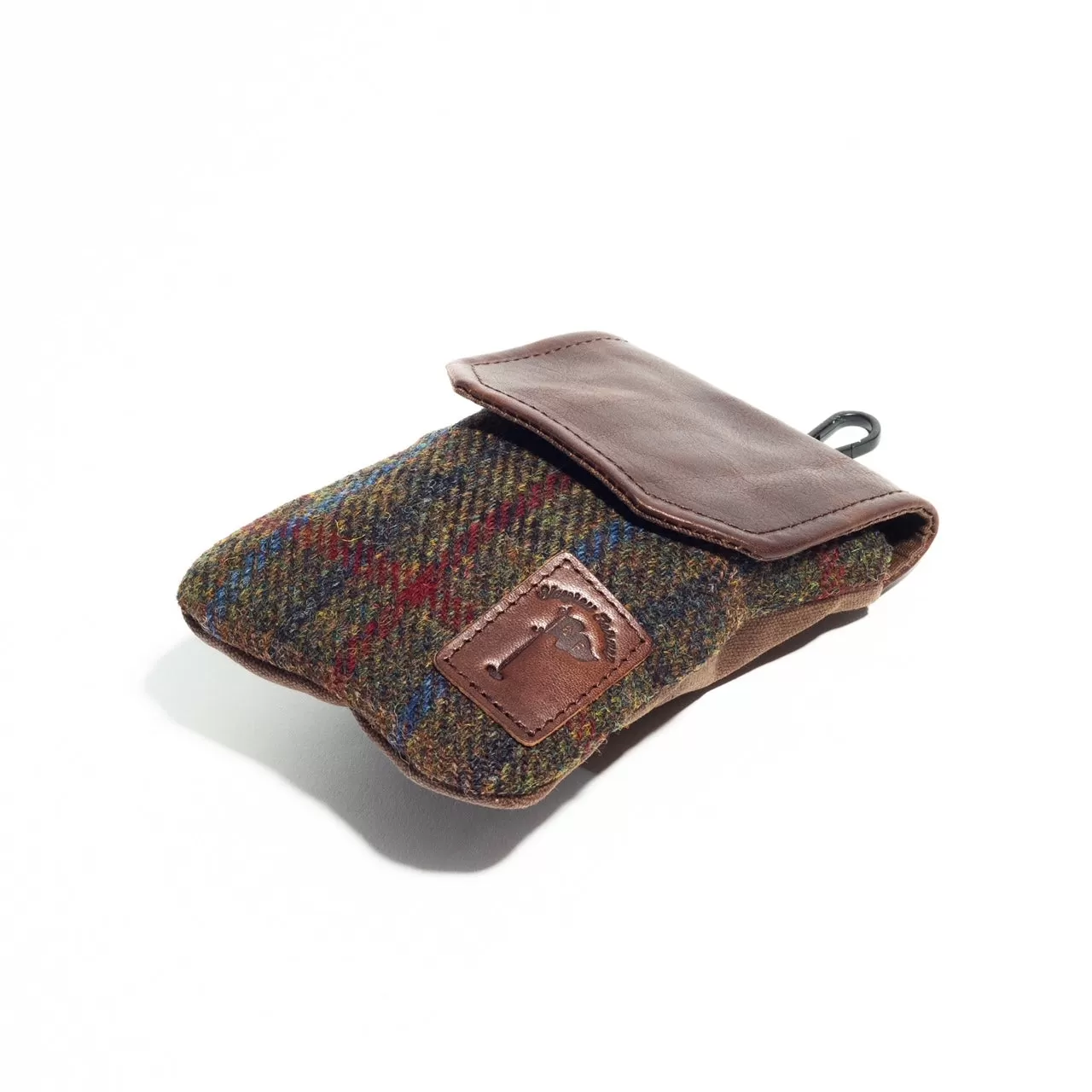 Harris Tweed Golf Rangefinder Case in Olive Check