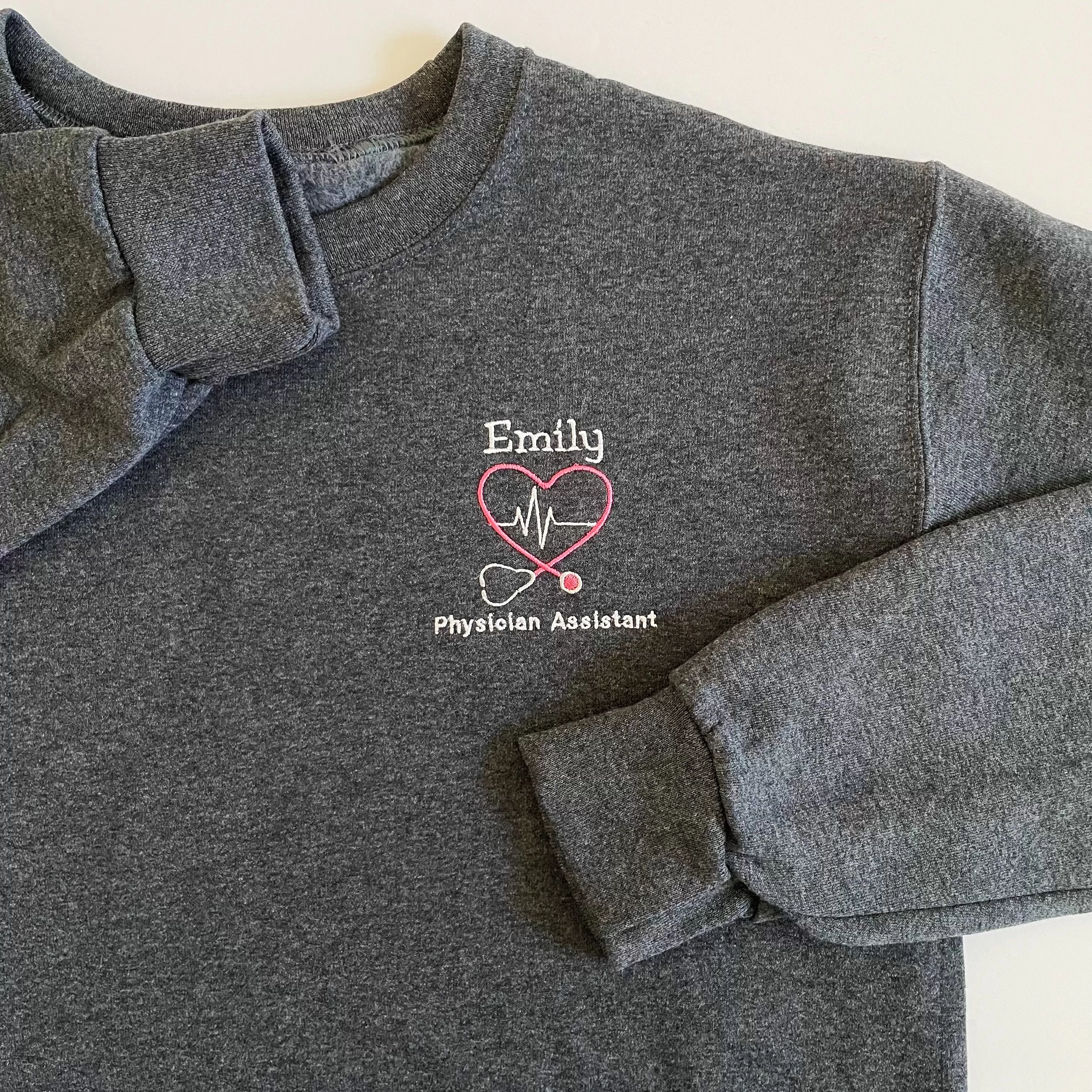 Heart Stethoscope With Heartbeat Crewneck Sweatshirts