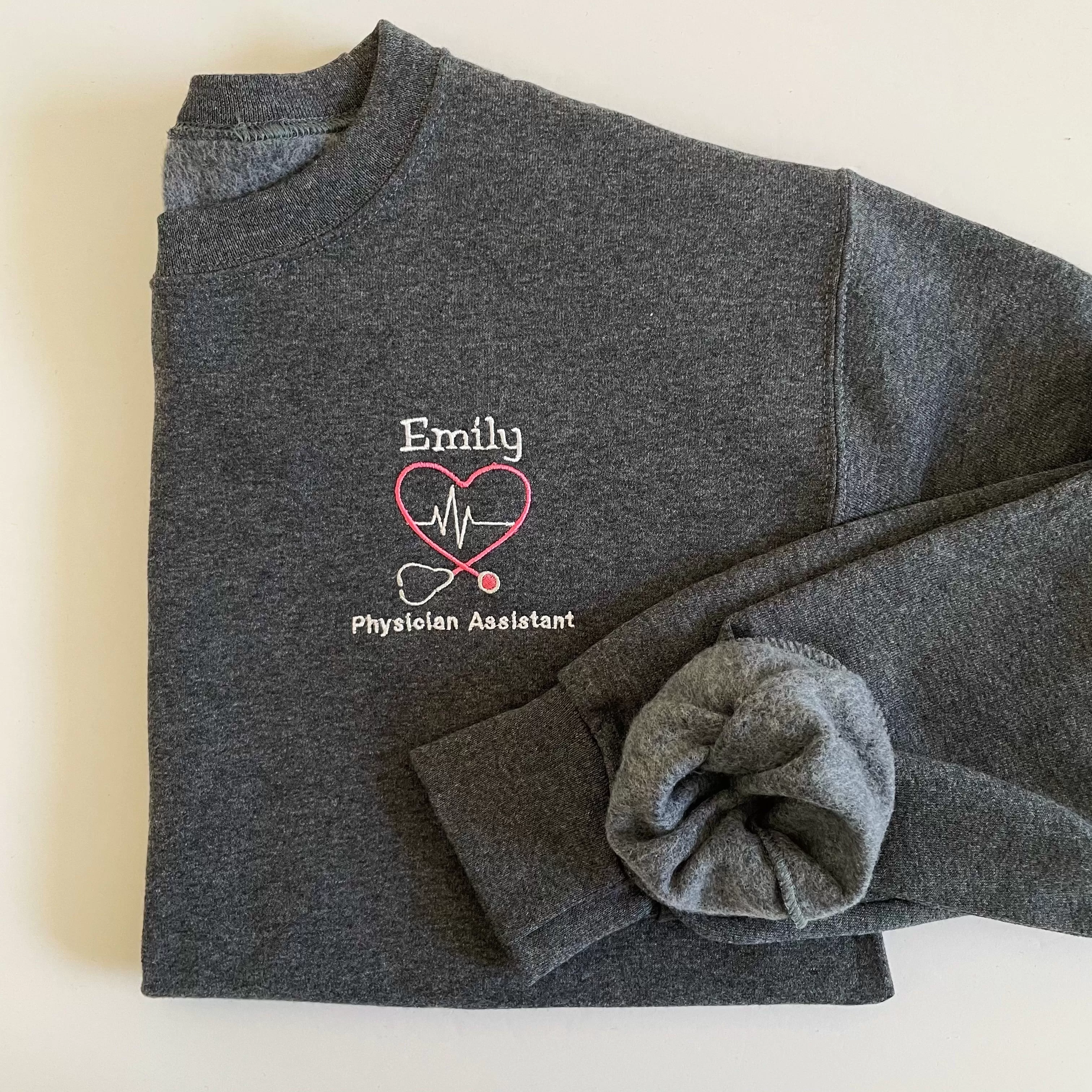 Heart Stethoscope With Heartbeat Crewneck Sweatshirts