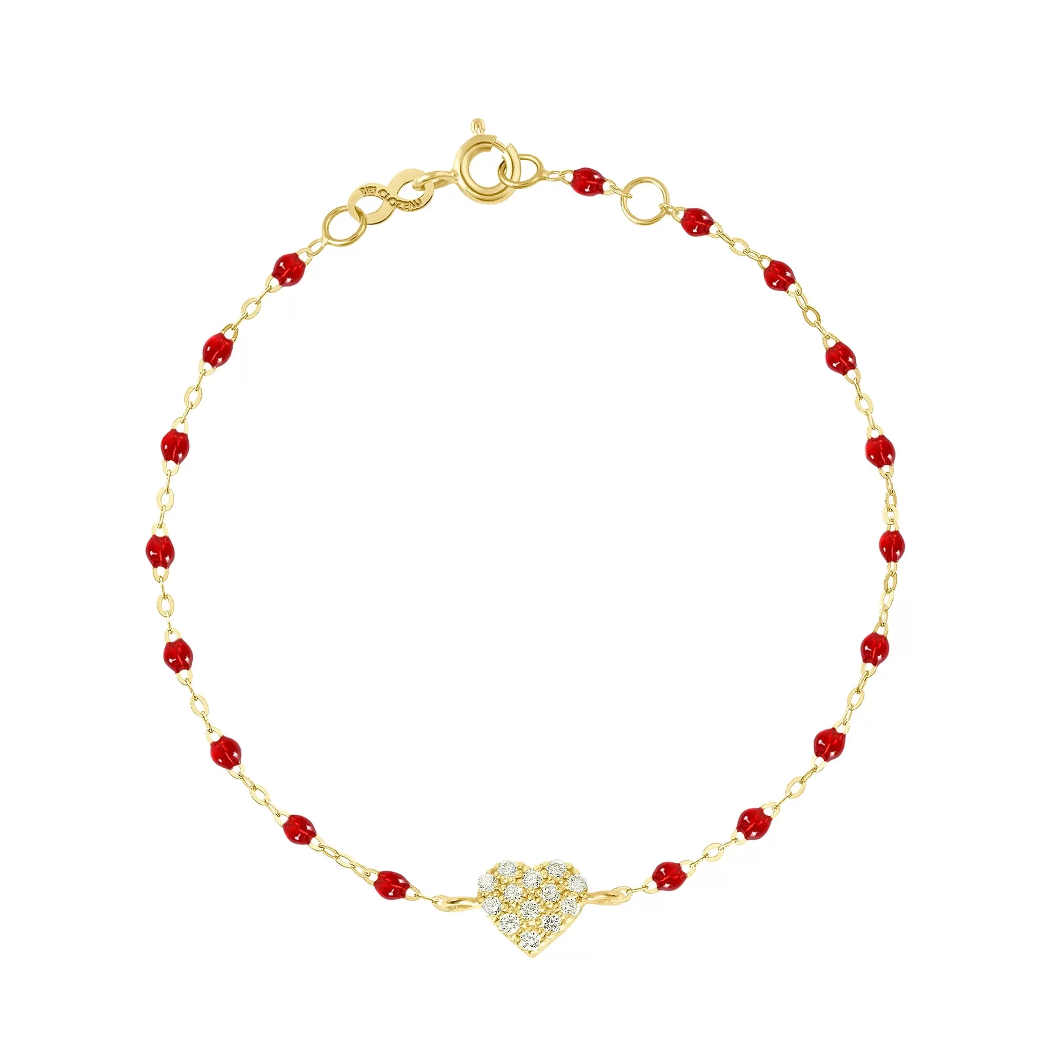 In Love Diamond Bracelet, Ruby, Yellow Gold, 6.7"