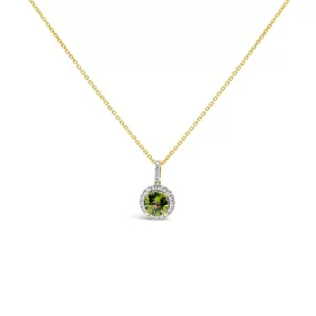 Irisa by Martin Binder Round Peridot & Diamond Halo Necklace