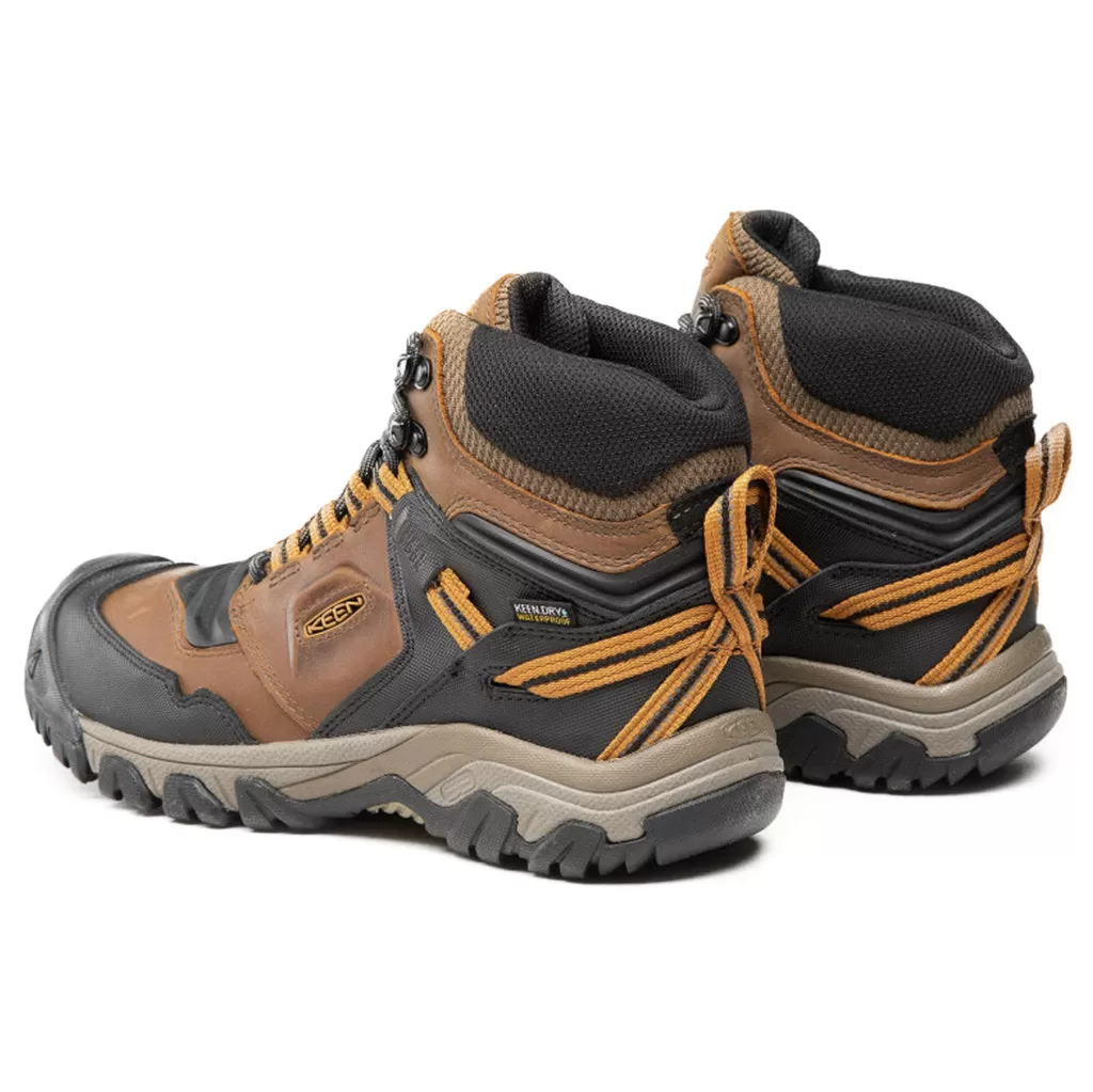 Keen Mens Boots Ridge Flex Mid Lace-Up Ankle Outdoor Hiking Leather Textile - UK 8.5