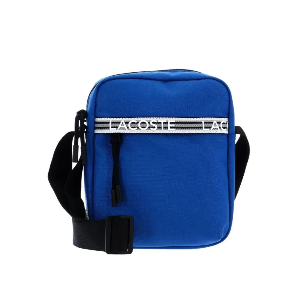 Lacoste Neocroc Recycled Fiber Vertical Messenger Bag - BLU