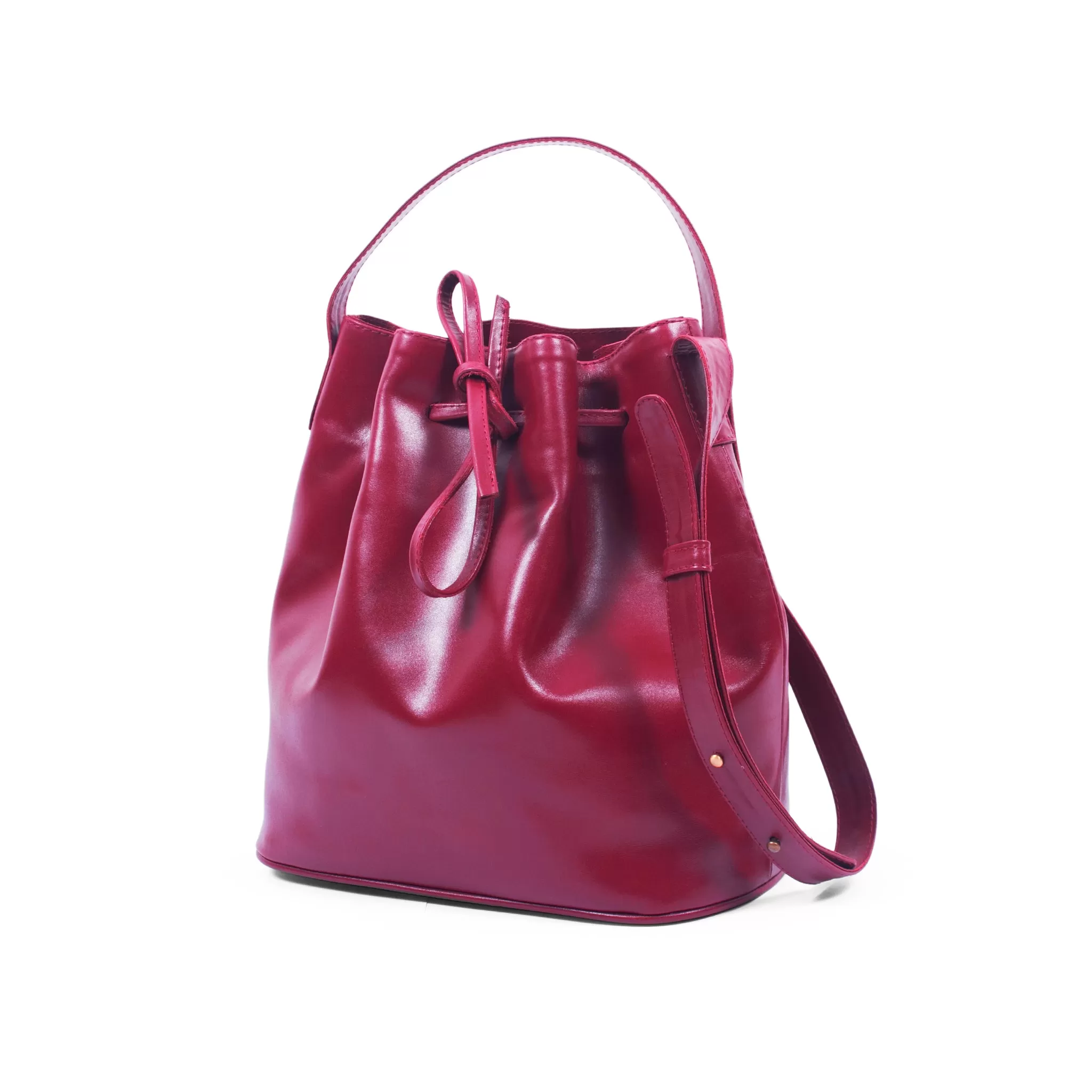 Lacy Bag-Large Genuine Leather Bucket Bag