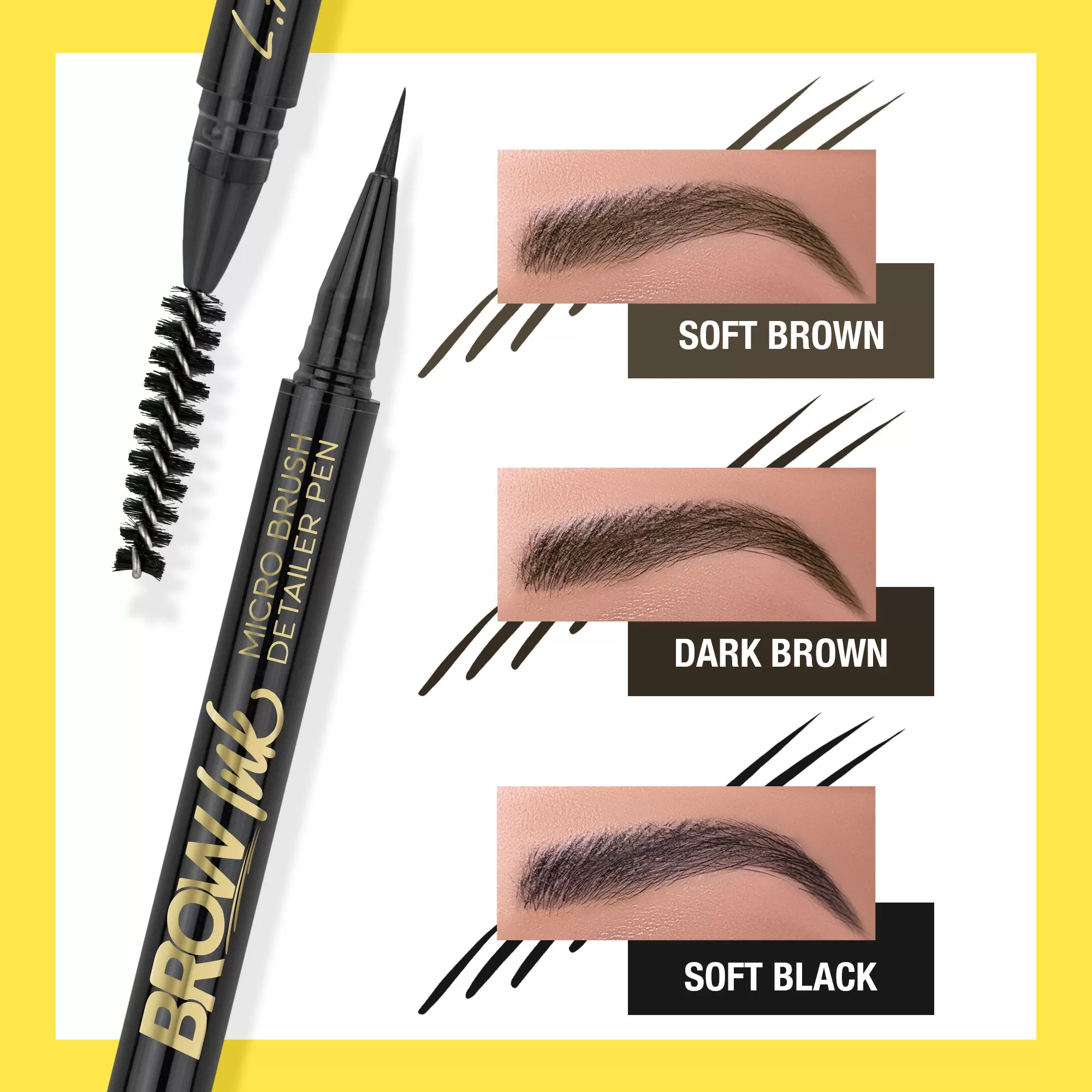 LAGIRL Brow Ink Micro Bolígrafo Detallador con Cepillo