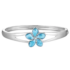 Larimar Plumeria Bangle