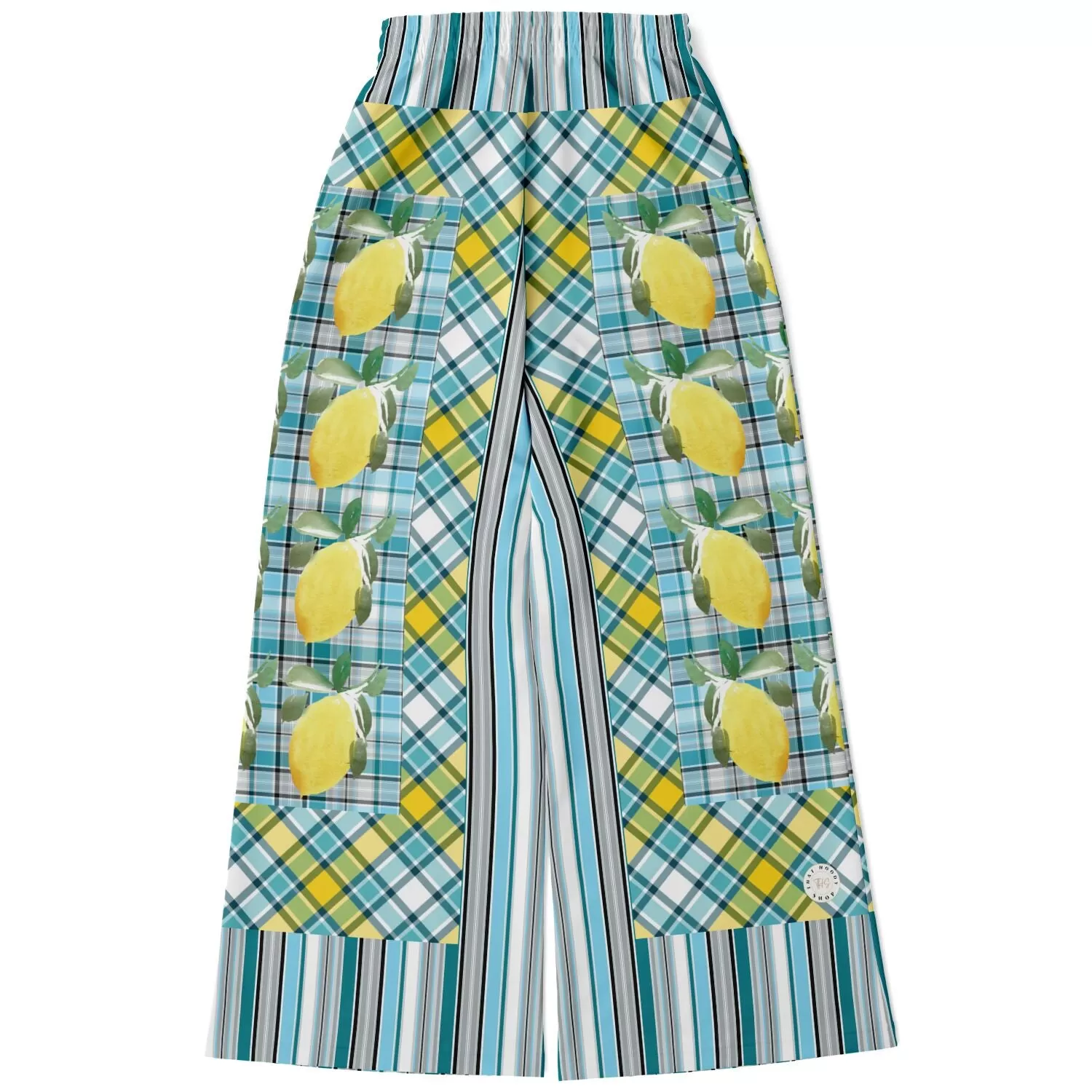 Lemon Zest Striped Eco-Poly Stretchy Phat Bellbottoms