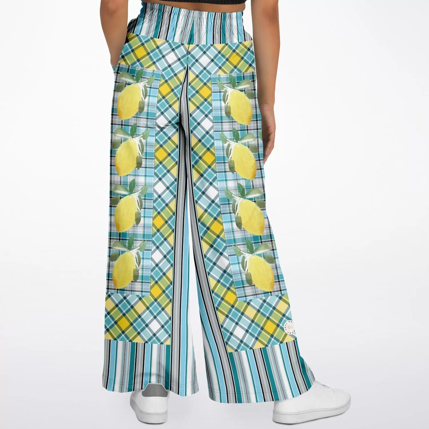 Lemon Zest Striped Eco-Poly Stretchy Phat Bellbottoms