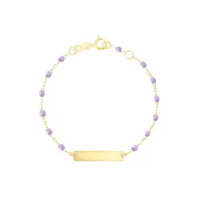 Little Gigi Lilac bracelet, Rectangle plaque, Yellow Gold, 5.1"