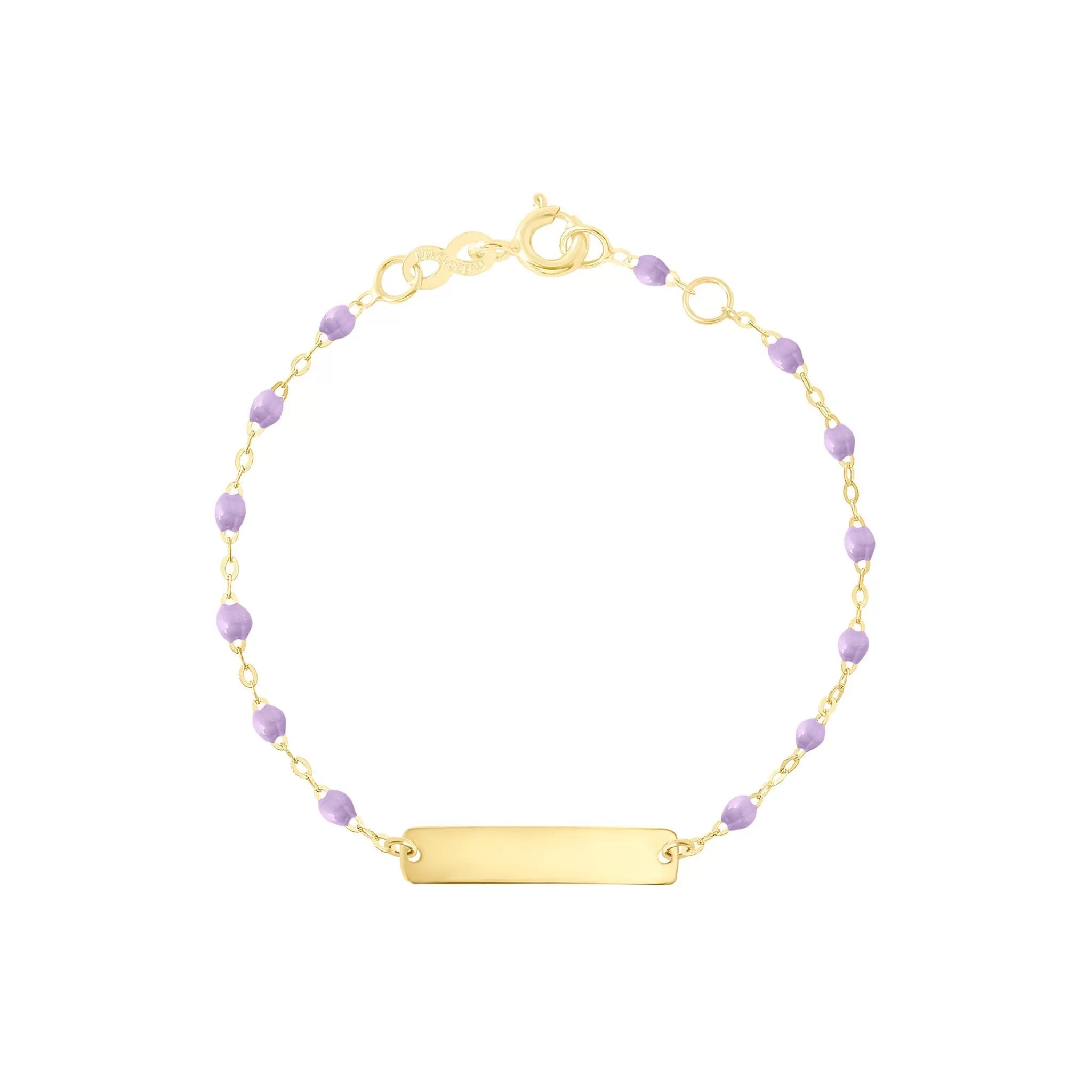 Little Gigi Lilac bracelet, Rectangle plaque, Yellow Gold, 5.1"