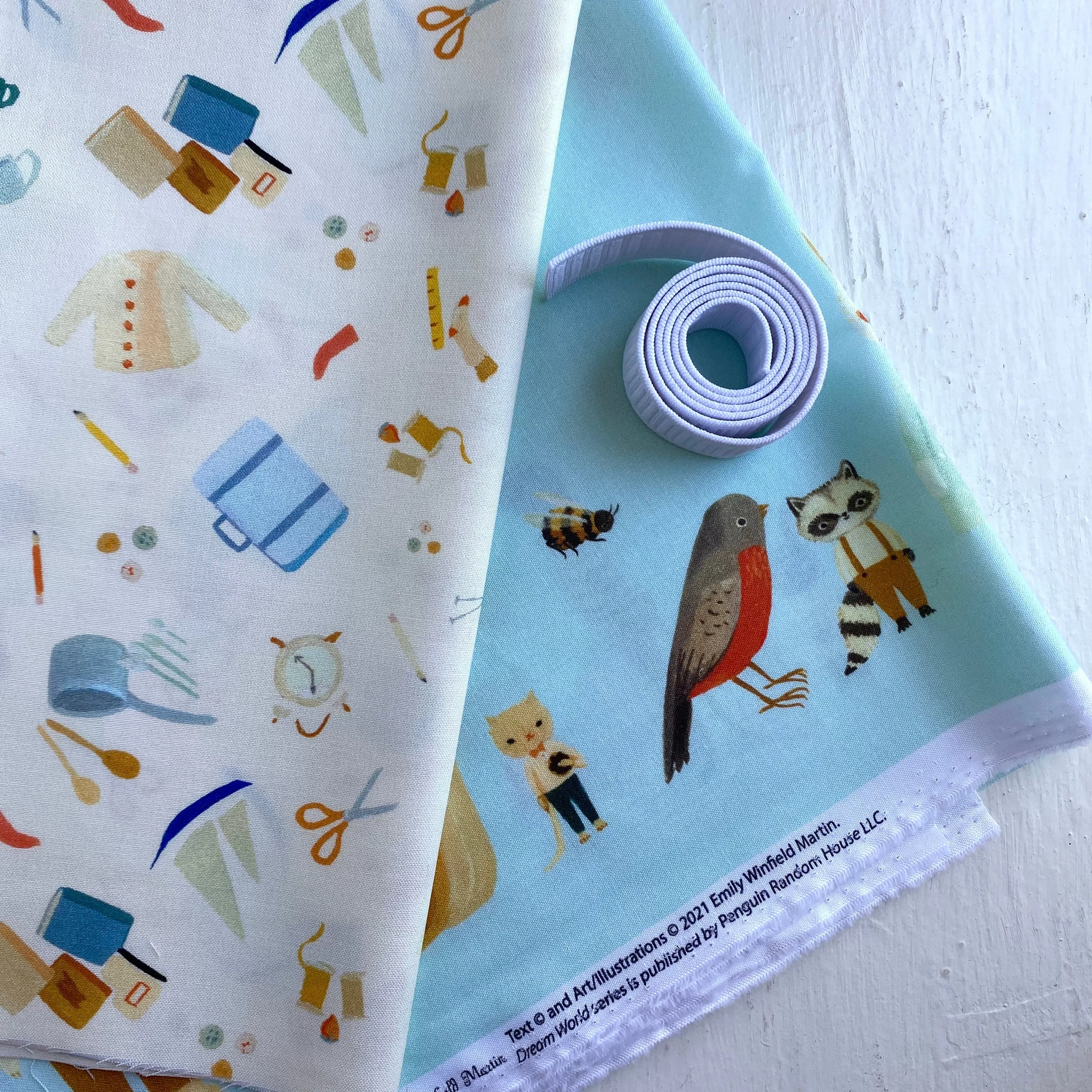 Littlest Family's Big Day - Child's Skirt Kit - Aqua Border with Cream Toss Cuff