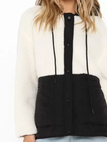 LOST IN LUNAR Halle Hooded Sherpa Jacket