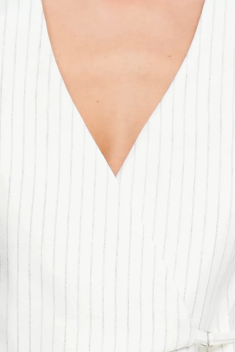 LOU PINSTRIPE VEST-IVORY PINSTRIPE