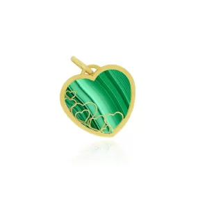 Malachite Mosaic Heart Charm