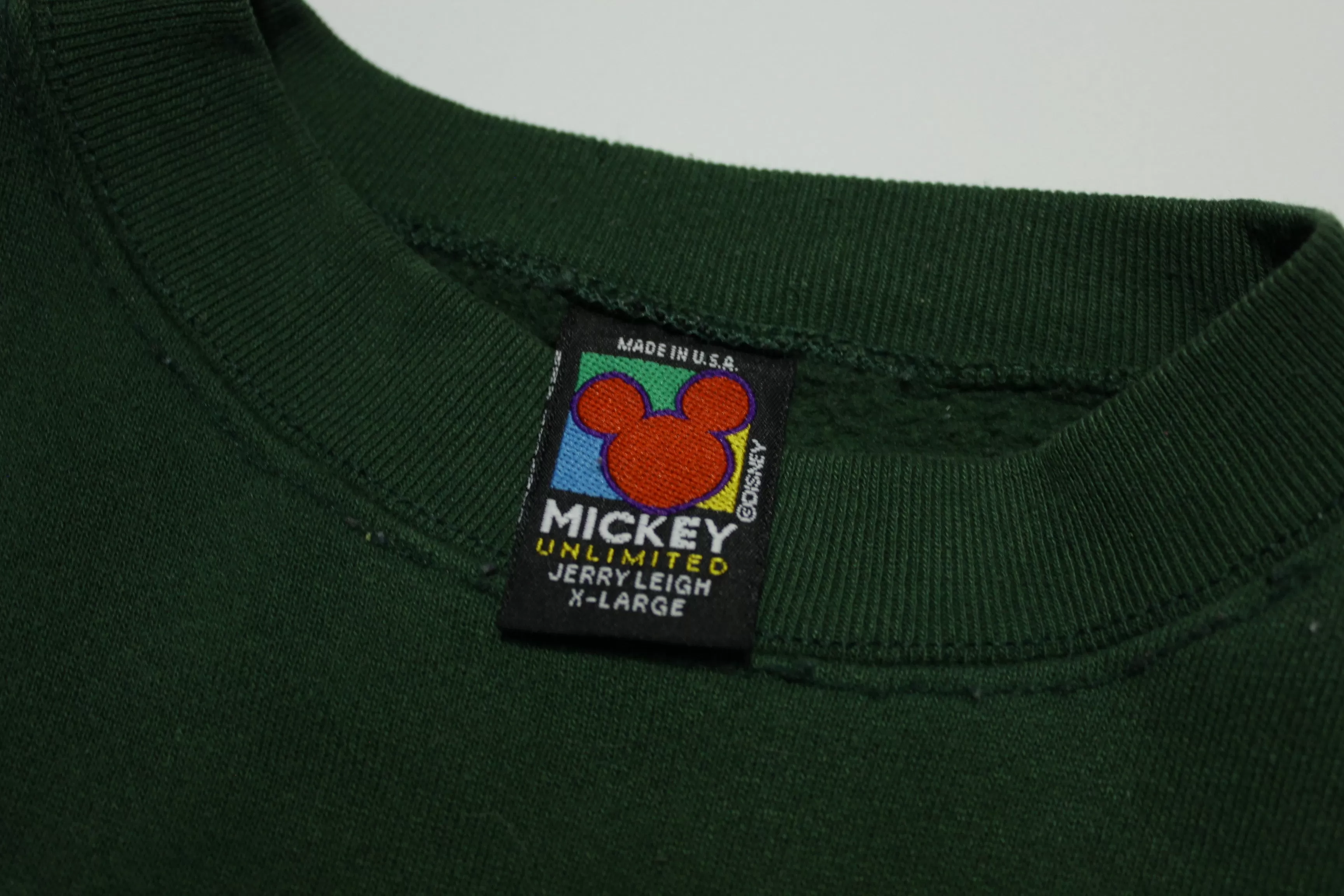 Mickey Unlimited Jerry Leigh Vintage 90's Big Face Crewneck Disney Sweatshirt Made in USA