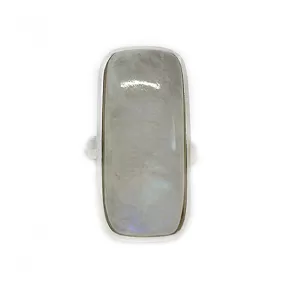 Moonstone Classic Rectangle Silver Ring