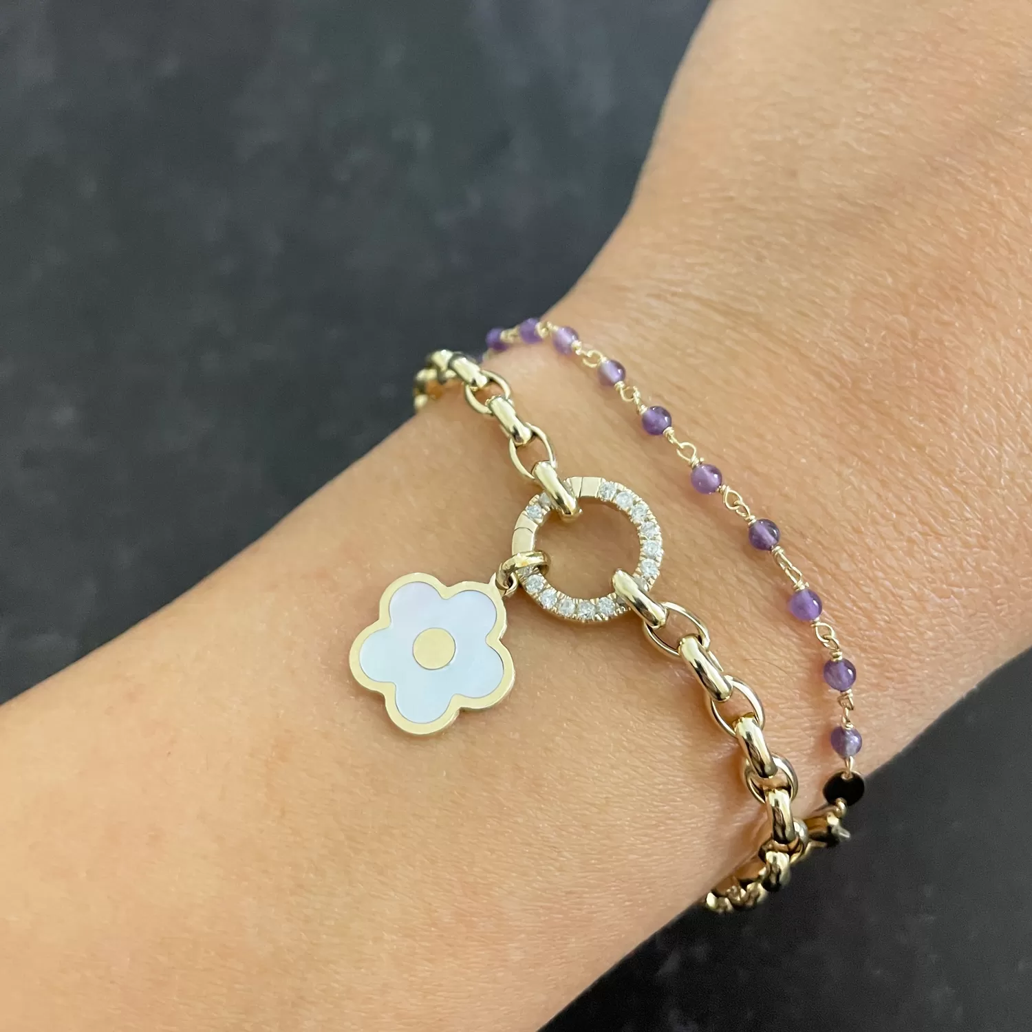 Mother of Pearl Cherry Blossom Charm